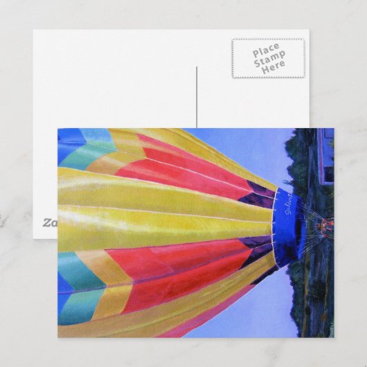 Heißluftballon Postkarte (Vorne/Hinten)