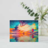 Heißluftballon Postkarte (Stehend Vorderseite)