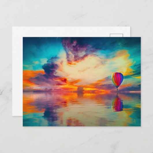 Heißluftballon Postkarte (Vorne/Hinten)