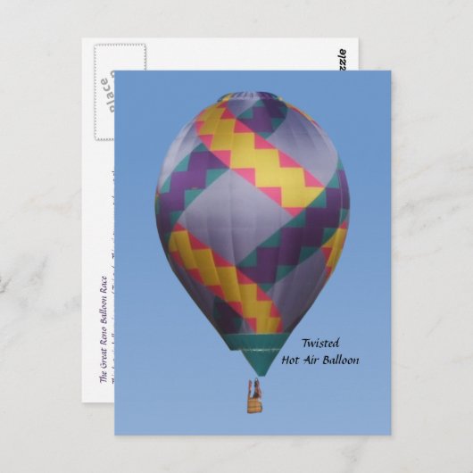 Heißluftballon Postkarte (Vorne/Hinten)