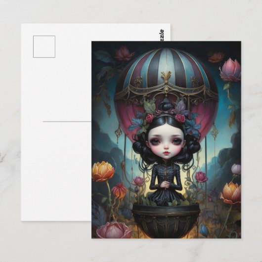 Heißluftballon Postkarte (Vorne/Hinten)