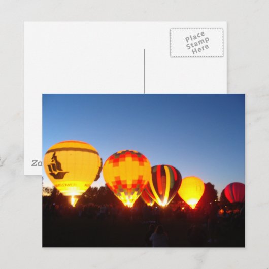 Heißluftballon Postkarte (Vorne/Hinten)
