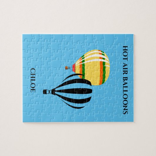 Heißluftballon Puzzle mit Kindername. (Horizontal)