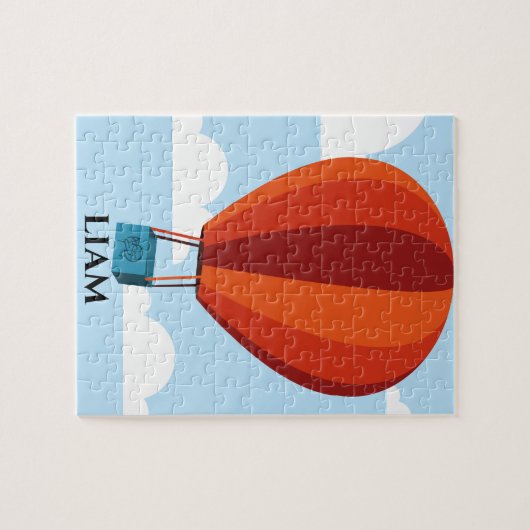 Heißluftballon Puzzle mit Kindername. (Horizontal)