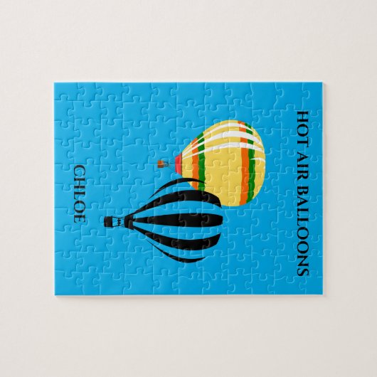 Heißluftballon Puzzle mit Kindername. (Horizontal)