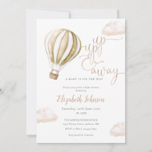 Heißluftballon QR-Code-Foto-Baby-Party Einladung