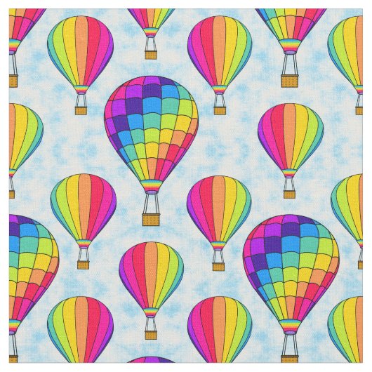 Heißluftballon Rainbow Stoff (Nahaufnahme)
