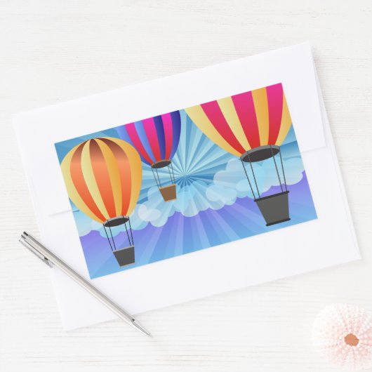 Heißluftballon Rechteckiger Aufkleber (Umschlag)