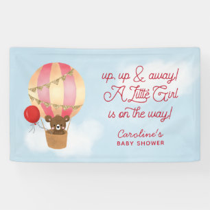 Heißluftballon Red Up and Away Baby Dusche Banner