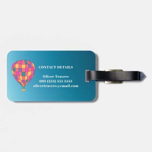Heißluftballon-Reise Gepäckanhänger (Rückseite horizontal)