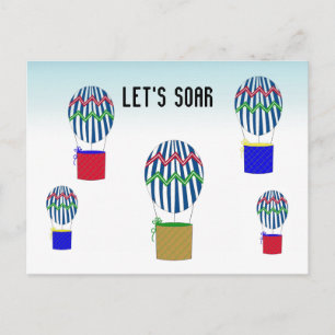 Heißluftballon Reise Postkarte