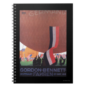 Heißluftballon-Rennen Gordons Bennett Notizblock