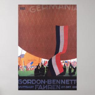 Heißluftballon-Rennen Gordons Bennett Poster