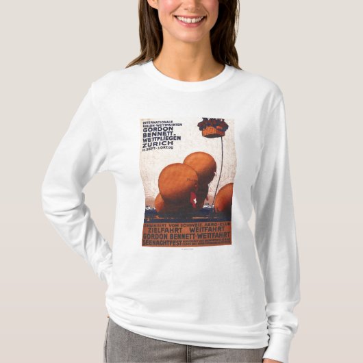 Heißluftballon-Rennen-Plakat Gordons Bennett T-Shirt (Vorderseite)