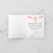 Heißluftballon Rosa Gelbe Rose Dankeskarte (Innenseite)