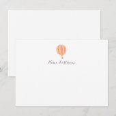 Heißluftballon Rosa Gelbe Stationierung Mitteilungskarte (Vorne/Hinten)