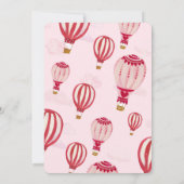 Heißluftballon Rosa Rot 1. Geburtstag Einladung (Rückseite)