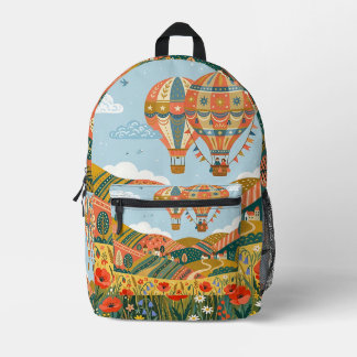 Heißluftballon-Rucksack – Whimsical Pop Art Bedruckter Rucksack