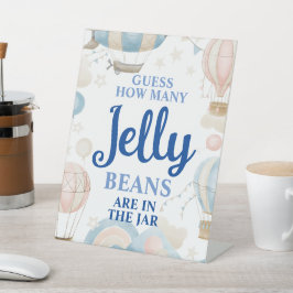 Heißluftballon schätzt wie viele Geleebohnen Sockelschild