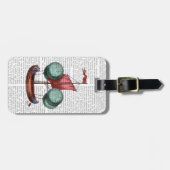 Heißluftballon-Schiff mit rotem Segel Gepäckanhänger (Vorderseite horizontal)