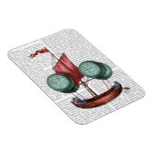 Heißluftballon-Schiff mit rotem Segel Magnet (Rechte Seite)