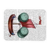 Heißluftballon-Schiff mit rotem Segel Magnet (Horizontal)