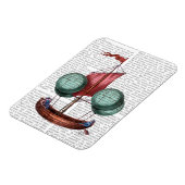 Heißluftballon-Schiff mit rotem Segel Magnet (Linke Seite)