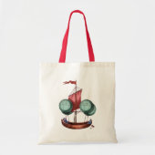 Heißluftballon-Schiff mit rotem Segel Tragetasche (Vorne)