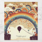 Heißluftballon schweben in den Horizont Weinetikett (Einzelnes Label)