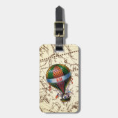 Heißluftballon schwimmt auf Zodiac Sky Personalize Gepäckanhänger (Vorderseite vertikal)