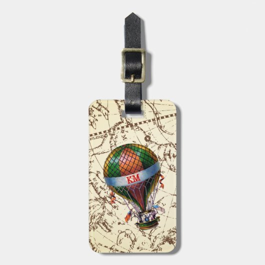 Heißluftballon schwimmt auf Zodiac Sky Personalize Gepäckanhänger (Vorderseite vertikal)