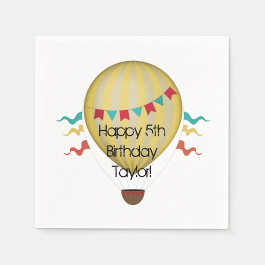 Heißluftballon Serviette (Vorderseite)