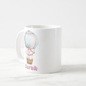 Heißluftballon Snowman Individuelle Name Weihnacht Kaffeetasse (Vorderseite Links)