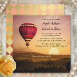Heißluftballon Sonnenuntergang Einladung<br><div class="desc">Eine romantische Hochzeitseinladung mit einem bunten Heißluftballon über einer traumhaften Landschaft bei Sonnenuntergang. Diese Einladung hat auch eine passende RSVP-Karte und ist Teil einer Hochzeitskollektion.</div>