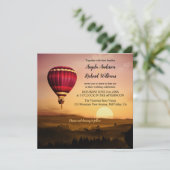 Heißluftballon Sonnenuntergang Einladung (Stehend Vorderseite)