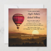 Heißluftballon Sonnenuntergang Einladung (Vorderseite)