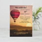 Heißluftballon Sonnenuntergang Einladung zum Jubil (Stehend Vorderseite)