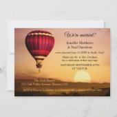 Heißluftballon Sonnenuntergang Post Hochzeit Einla Einladung (Vorderseite)