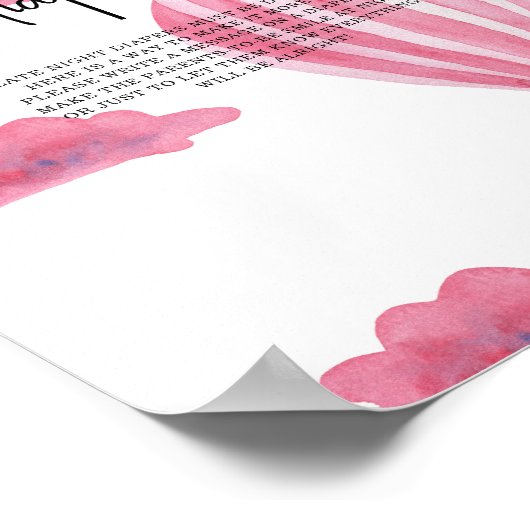 Heißluftballon - Späte Nacht Windeln Poster (Ecke)