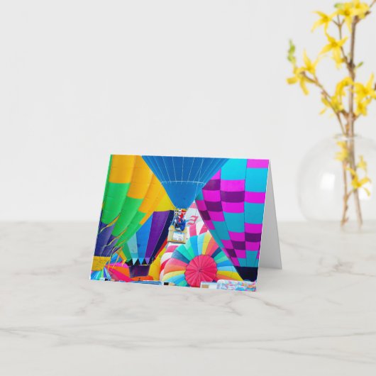 Heißluftballon-Spektakel Karte (Gelbe Blume)
