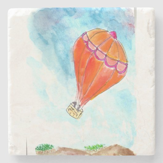 Heißluftballon Steinuntersetzer (Vorderseite)