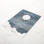 Heißluftballon Sterne Neutrale Babydusche Folieneinladung (Gedreht)