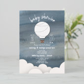 Heißluftballon Sterne Neutrale Babydusche Folieneinladung (Stehend vorne)