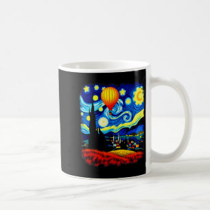 Heißluftballon Sternennacht im Stil von Van Gogh Kaffeetasse