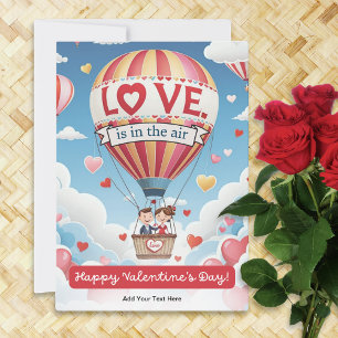 Heißluftballon Süßer Valentinstag Maßgeschneidert Feiertagskarte