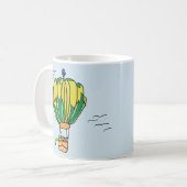 Heißluftballon-Tasse mit Katze und Hund Kaffeetasse (Vorderseite Links)