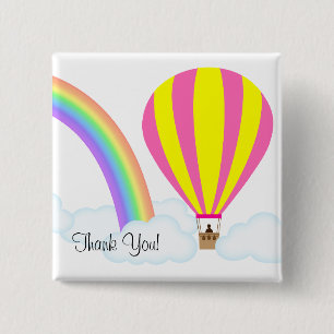 Heißluftballon-Taste - Weißer Hintergrund Button