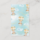 Heißluftballon Teddy Bären Boy Diaper Raffle Begleitkarte (Rückseite)