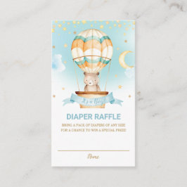 Heißluftballon Teddy Bären Boy Diaper Raffle Begleitkarte