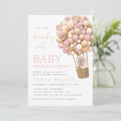 Heißluftballon Teddy Bear Baby Dusche Einladung (Stehend Vorderseite)